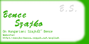 bence szajko business card